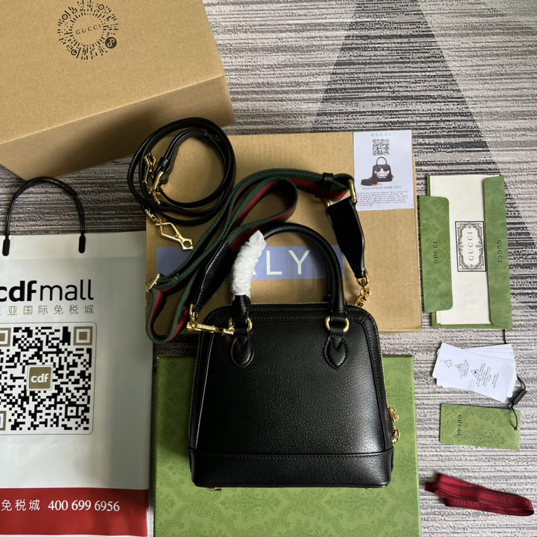 Adidas x Gucci 677212 Horsebit 1955 mini bag Black and white leather | adidas x gucci 677212 horsebit 1955 mini bag 02