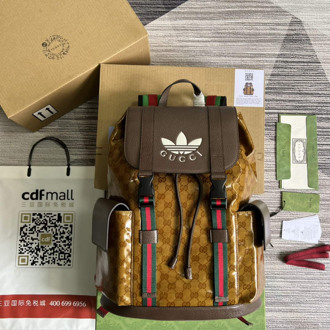 Adidas x Gucci backpack ‎495563 Beige and brown | adidas x gucci backpack 495563 beige and brown 01