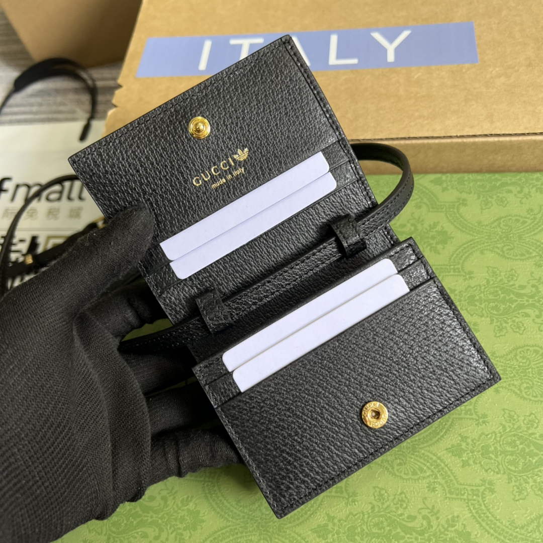 Adidas x Gucci card case with Horsebit 702248 Black and off-white leather | adidas x gucci card case with horsebit 702248 07