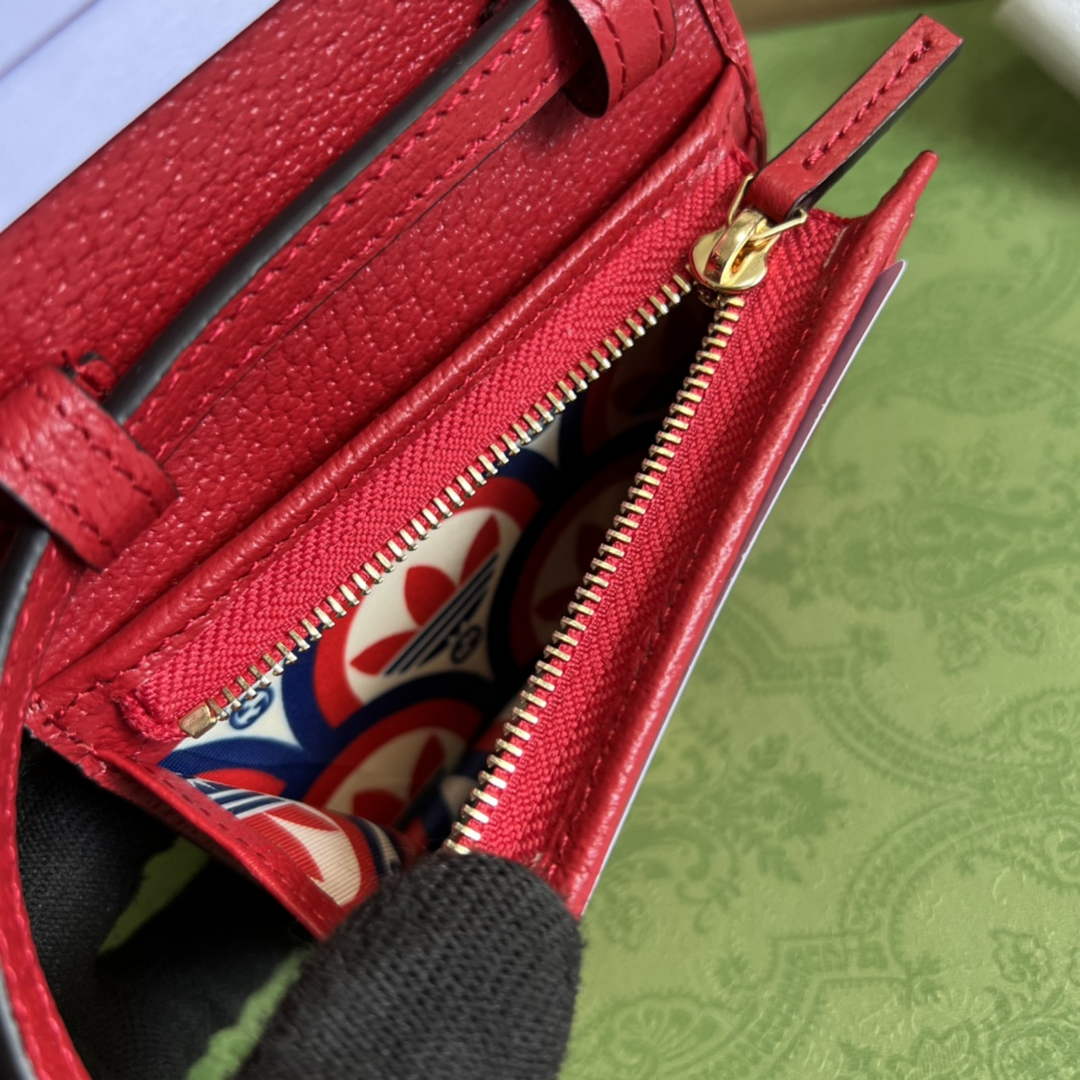 Adidas x Gucci card case with Horsebit 702248 Off-white and red leather | adidas x gucci card case with horsebit 702248 27