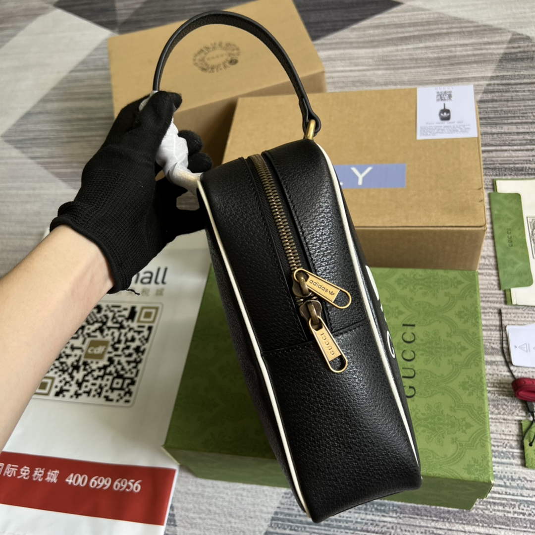 Adidas x Gucci mini top handle bag 702387 Black leather | adidas x gucci mini top handle bag 702387 03