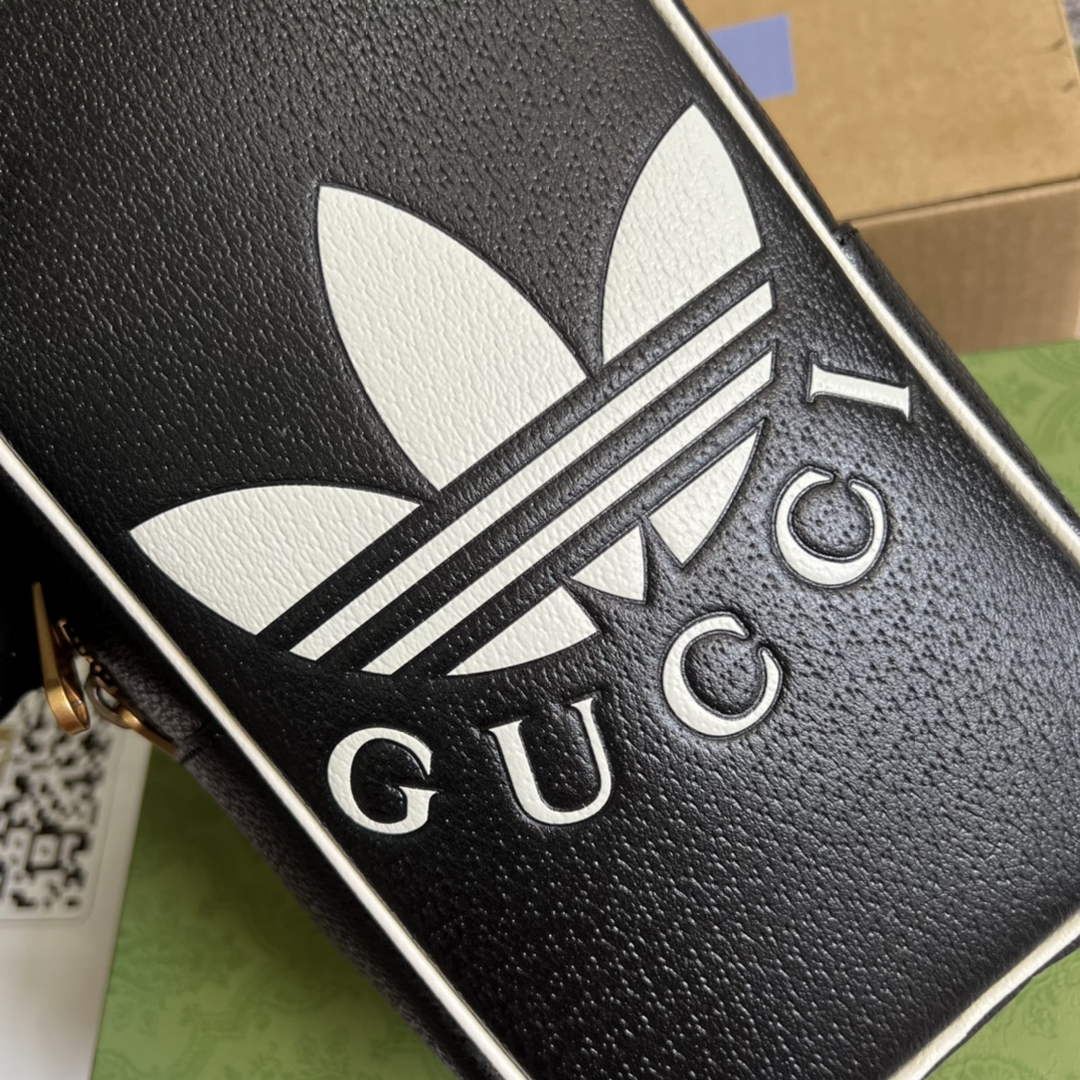 Adidas x Gucci mini top handle bag 702387 Black leather | adidas x gucci mini top handle bag 702387 05