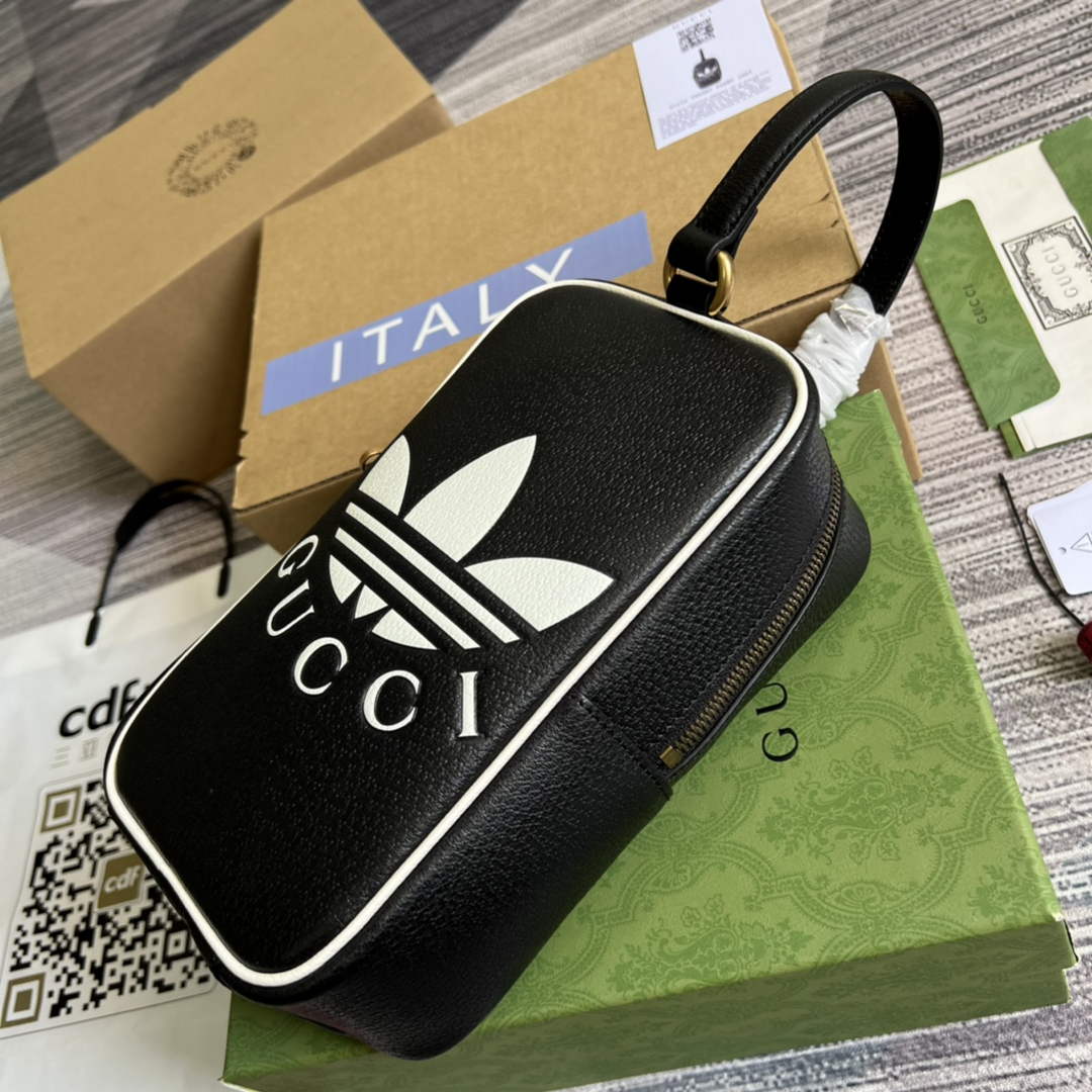 Adidas x Gucci mini top handle bag 702387 Black leather | adidas x gucci mini top handle bag 702387 07