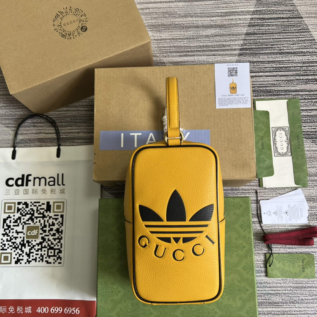 Adidas x Gucci mini top handle bag 702387 Yellow leather | adidas x gucci mini top handle bag 702387 10