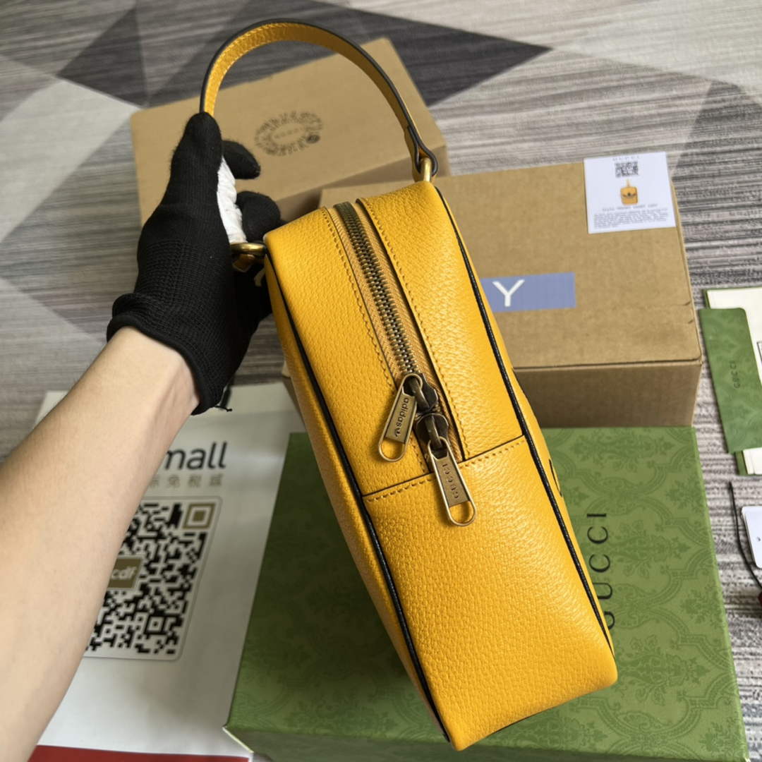 Adidas x Gucci mini top handle bag 702387 Yellow leather | adidas x gucci mini top handle bag 702387 12