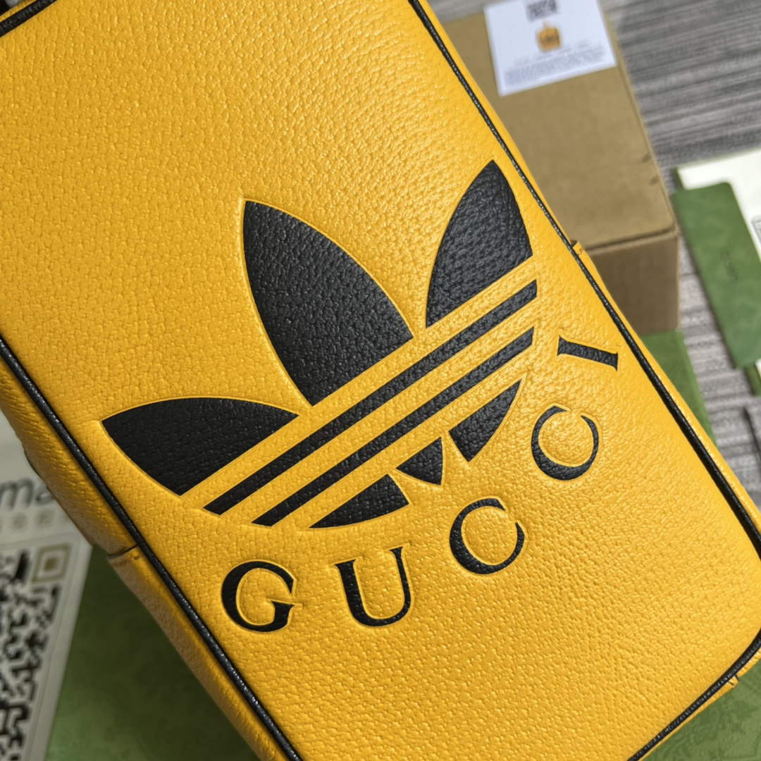 Adidas x Gucci mini top handle bag 702387 Yellow leather | adidas x gucci mini top handle bag 702387 14