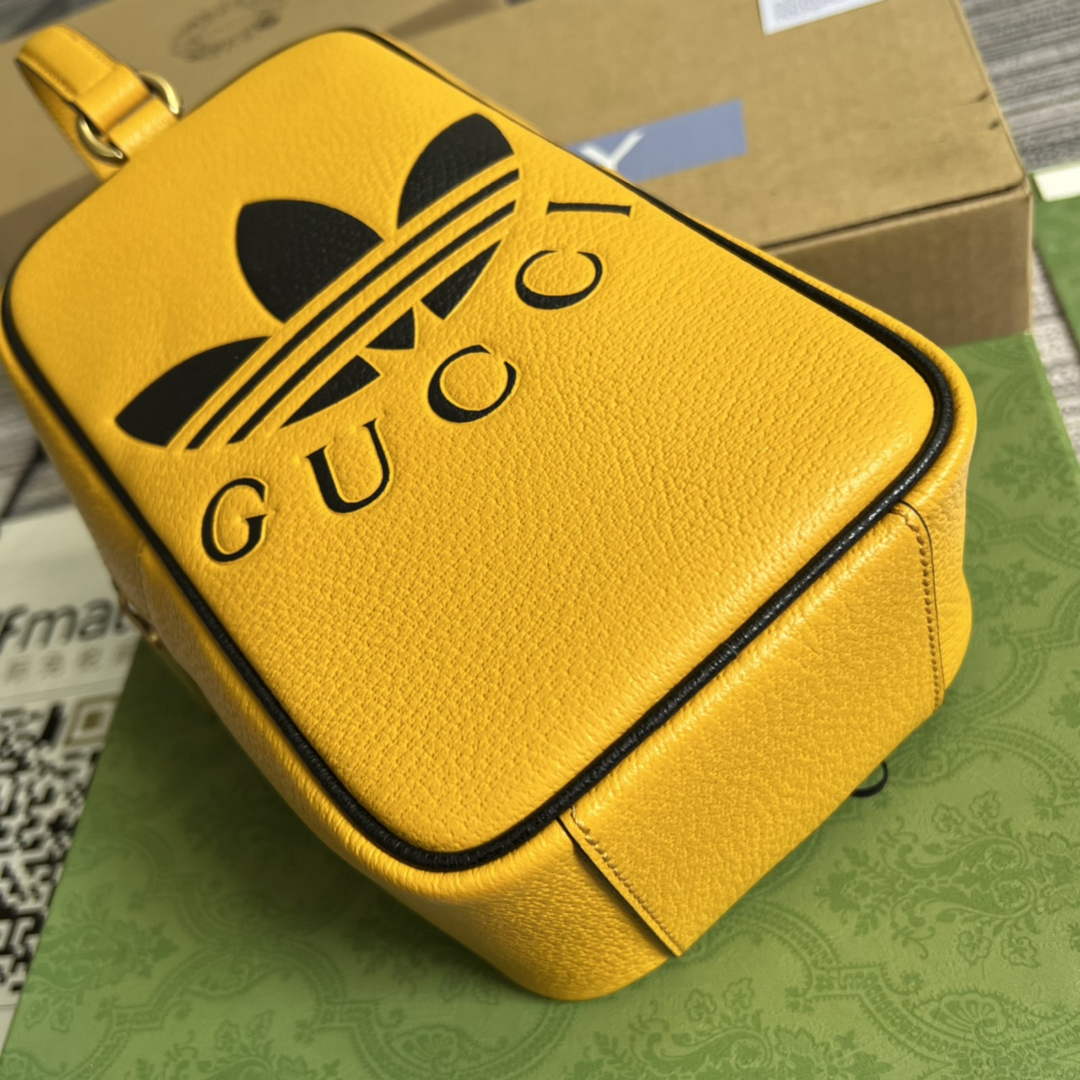 Adidas x Gucci mini top handle bag 702387 Yellow leather | adidas x gucci mini top handle bag 702387 15