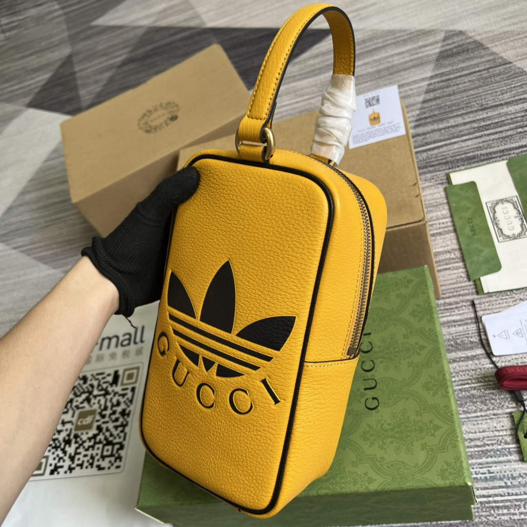 Adidas x Gucci mini top handle bag 702387 Yellow leather | adidas x gucci mini top handle bag 702387 16
