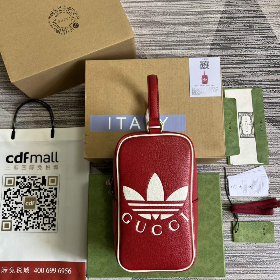 Adidas x Gucci mini top handle bag 702387 Red leather | adidas x gucci mini top handle bag 702387 19