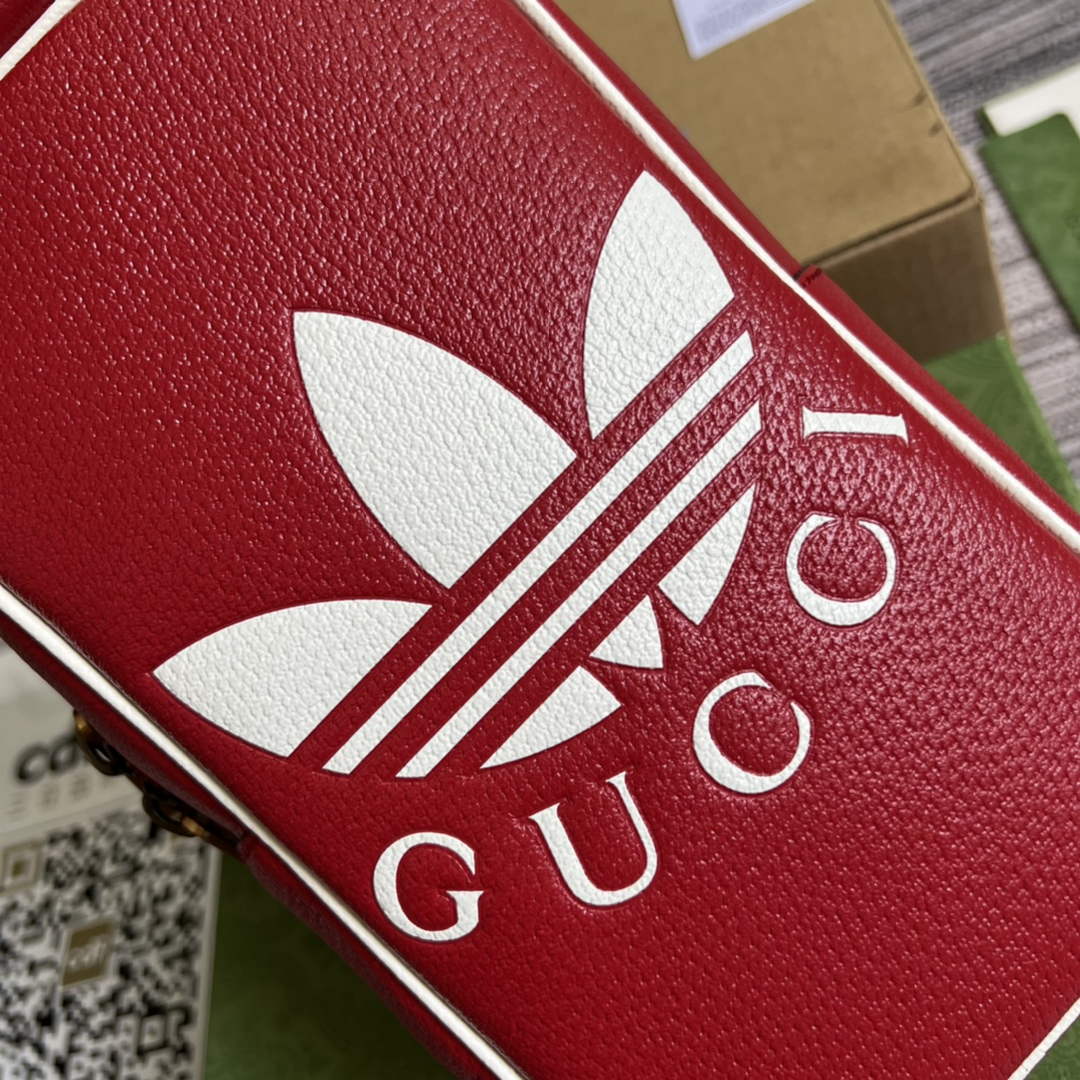 Adidas x Gucci mini top handle bag 702387 Red leather | adidas x gucci mini top handle bag 702387 23