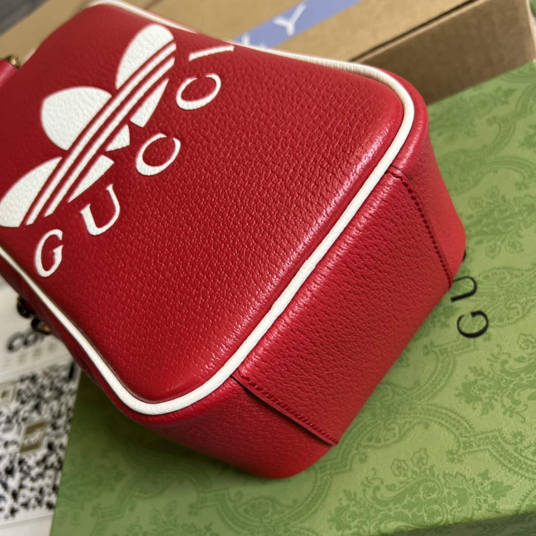 Adidas x Gucci mini top handle bag 702387 Red leather | adidas x gucci mini top handle bag 702387 25