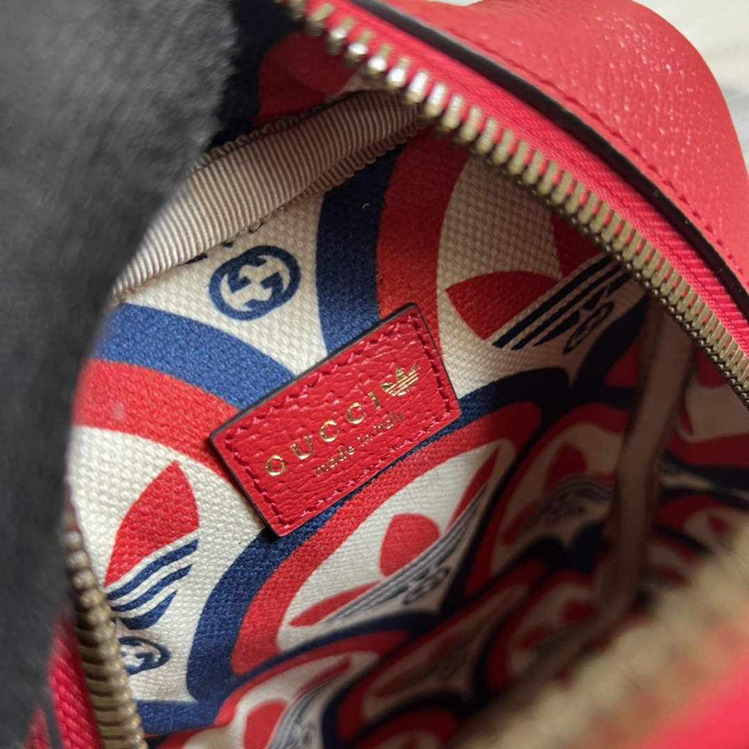 Adidas x Gucci mini top handle bag 702387 Red leather | adidas x gucci mini top handle bag 702387 27