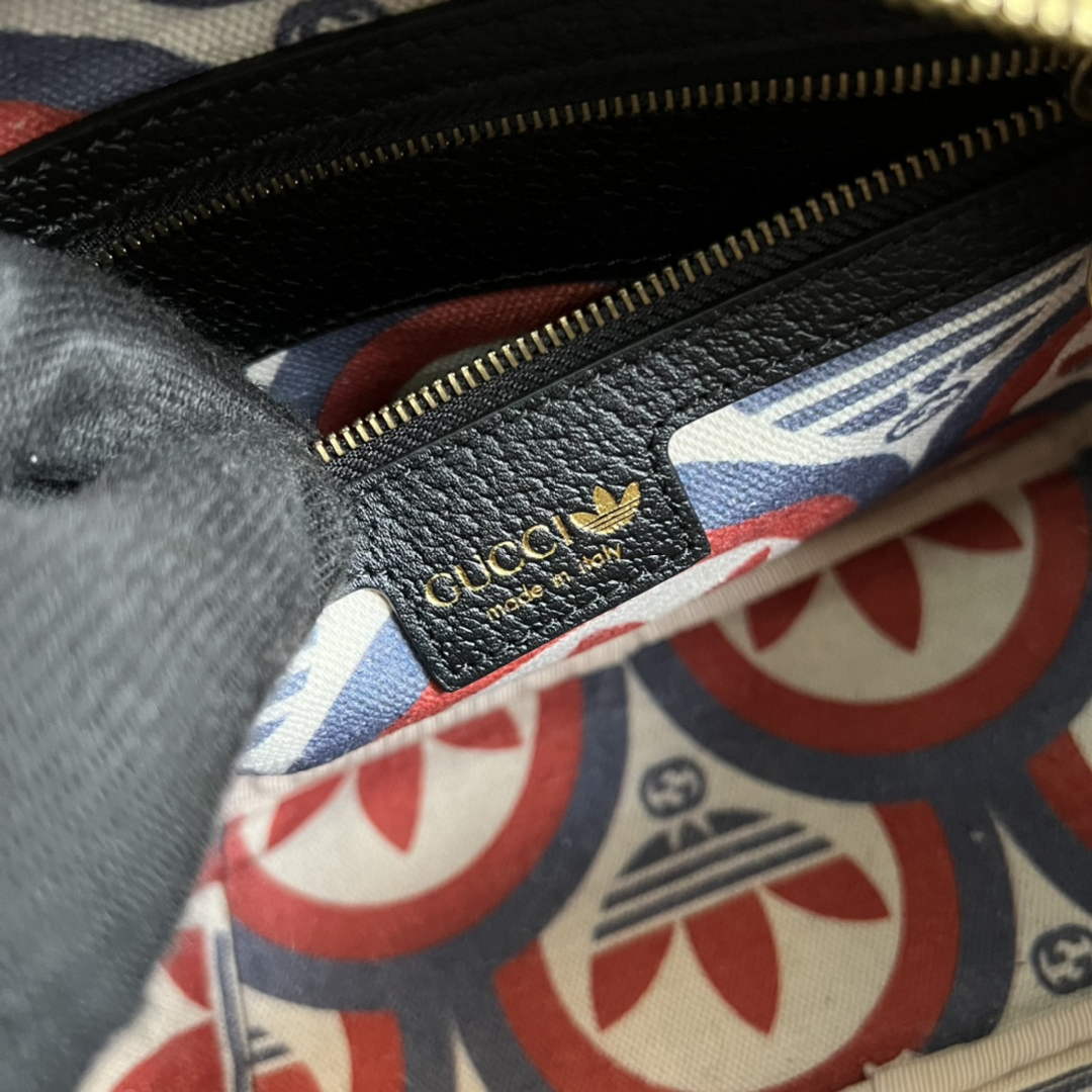 Adidas x Gucci small shoulder bag 702427 Black leather | adidas x gucci small shoulder bag 702427 09