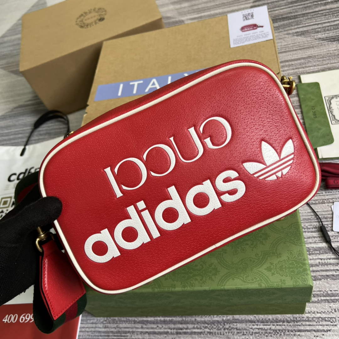 Adidas x Gucci small shoulder bag 702427 Red leather | adidas x gucci small shoulder bag 702427 22