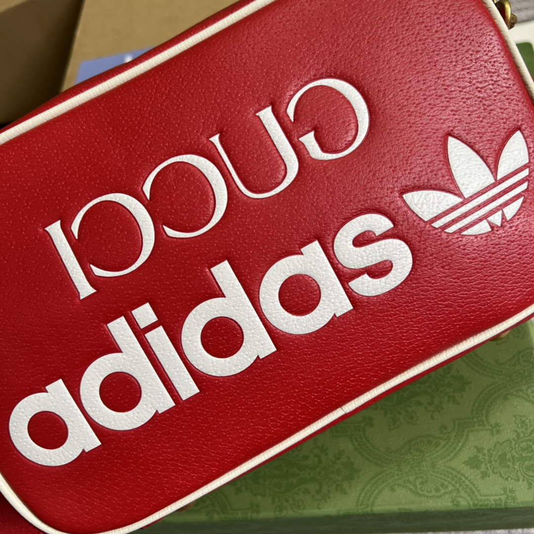 Adidas x Gucci small shoulder bag 702427 Red leather | adidas x gucci small shoulder bag 702427 23