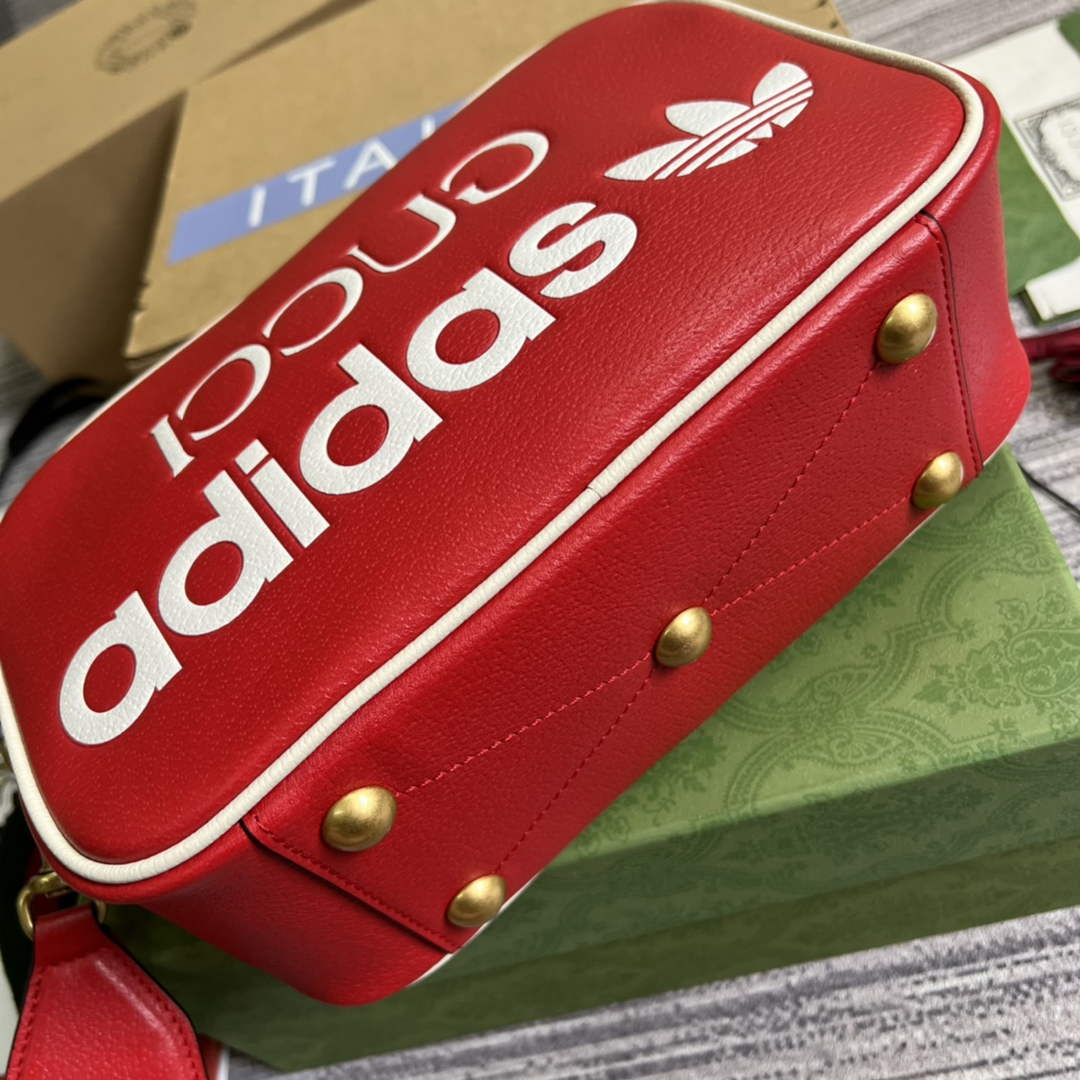 Adidas x Gucci small shoulder bag 702427 Red leather | adidas x gucci small shoulder bag 702427 25