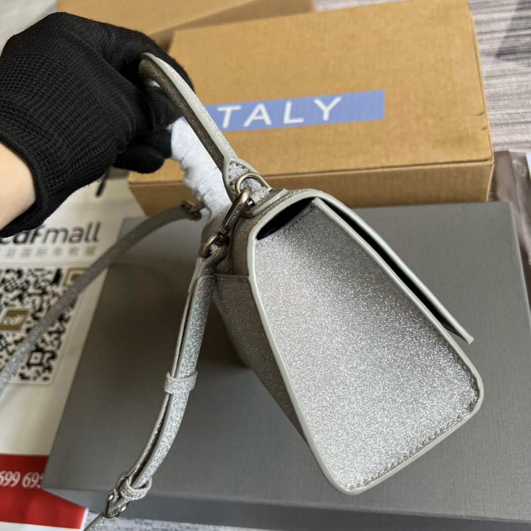 Balenciaga 592833 Flash drilling Hourglass XS Handbag Box Gray | balenciaga 592833 flash drilling hourglass xs handbag box 004