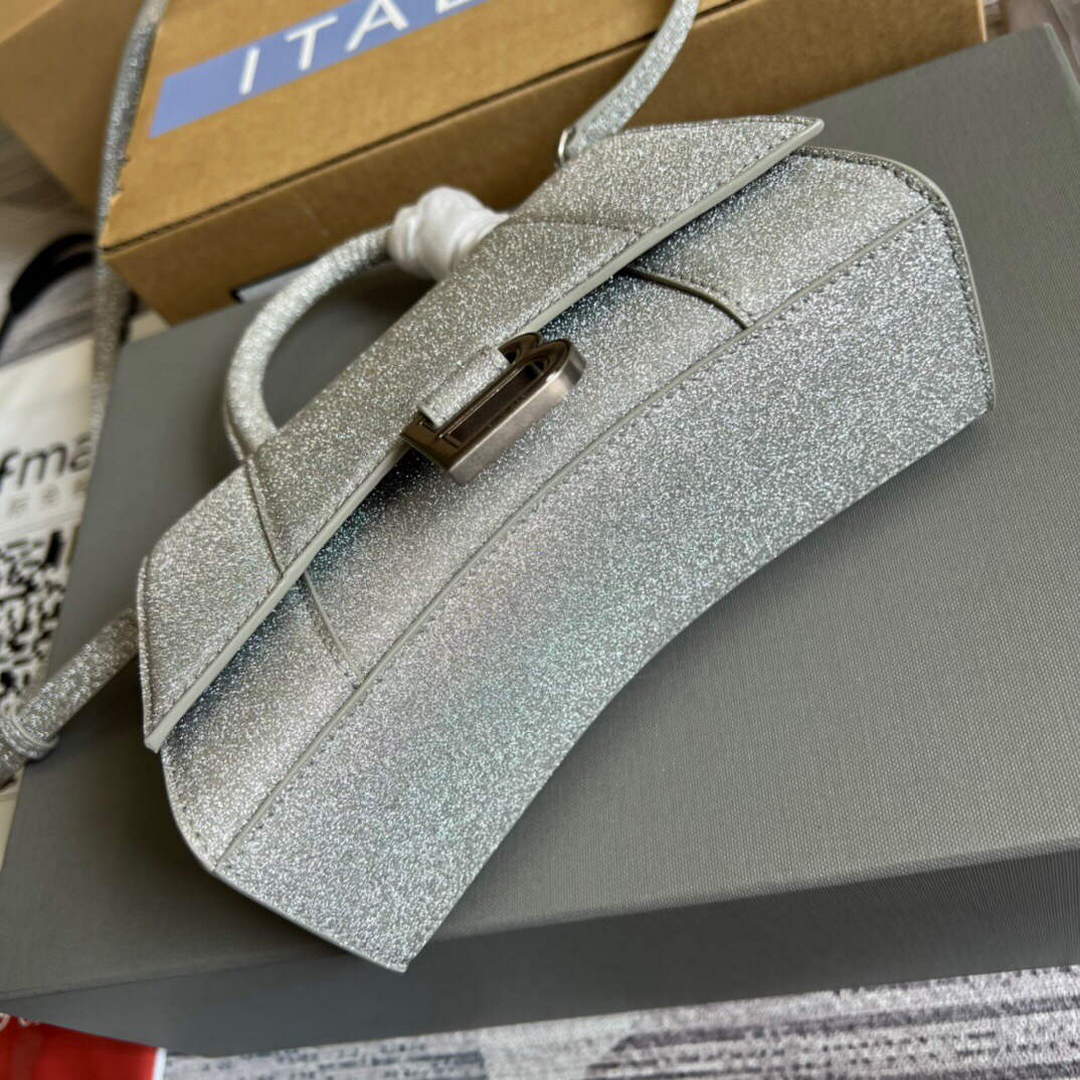 Balenciaga 592833 Flash drilling Hourglass XS Handbag Box Gray | balenciaga 592833 flash drilling hourglass xs handbag box 007