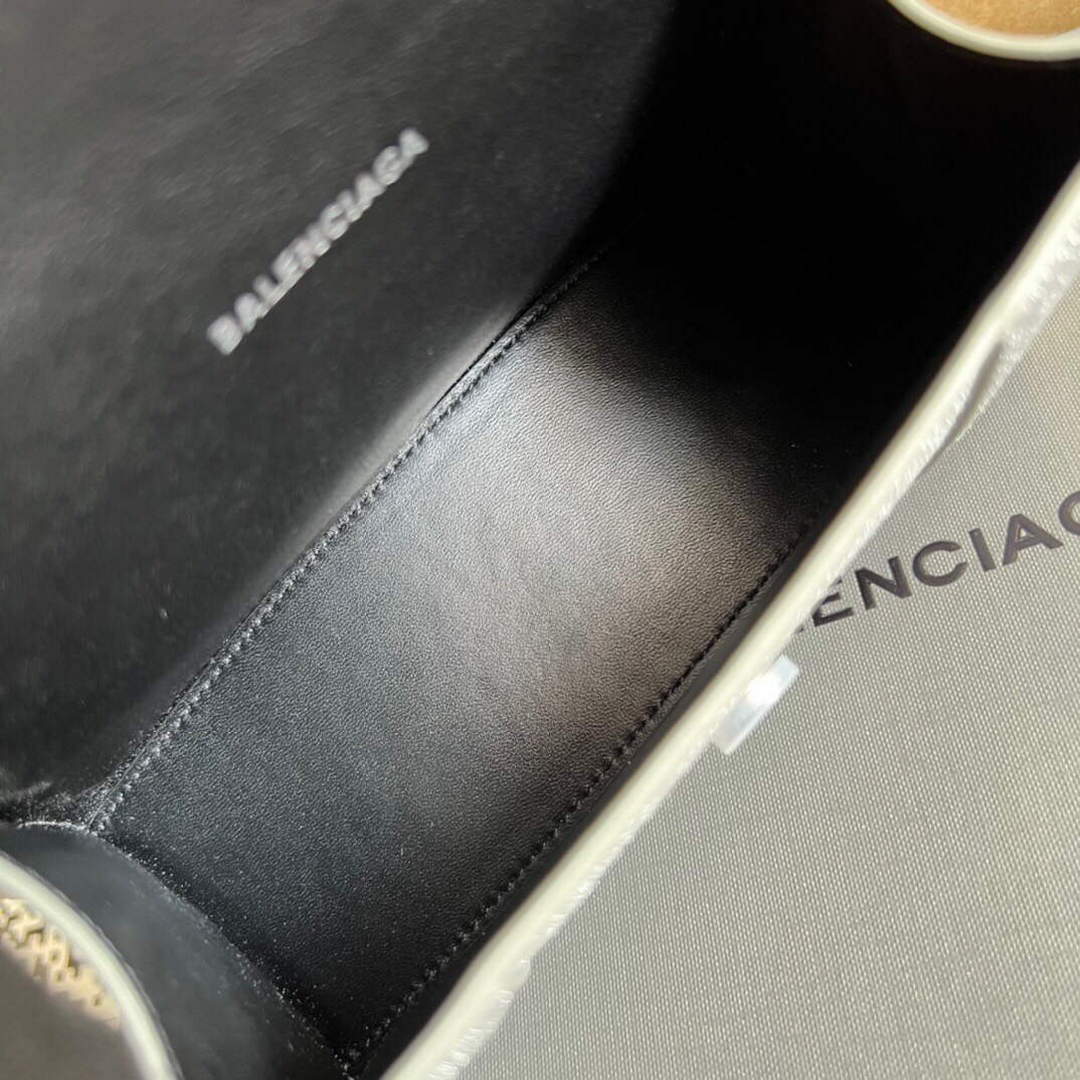 Balenciaga 592833 Flash drilling Hourglass XS Handbag Box Gray | balenciaga 592833 flash drilling hourglass xs handbag box 010
