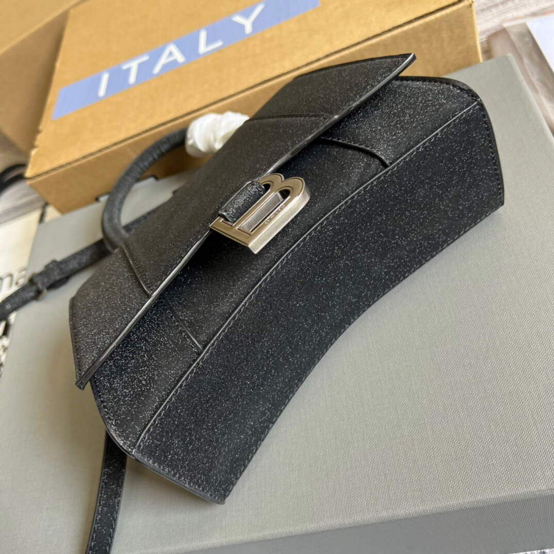 Balenciaga 592833 Flash drilling Hourglass XS Handbag Box Black | balenciaga 592833 flash drilling hourglass xs handbag box 017
