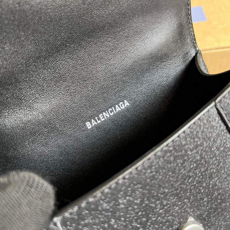 Balenciaga 592833 Flash drilling Hourglass XS Handbag Box Black | balenciaga 592833 flash drilling hourglass xs handbag box 019