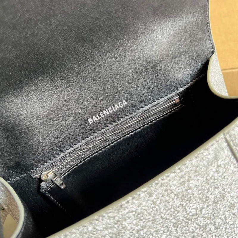 Balenciaga 593546 Flash drilling Hourglass Small Top Handle Bag Gray | balenciaga 593546 flash drilling hourglass small top handle bag 029