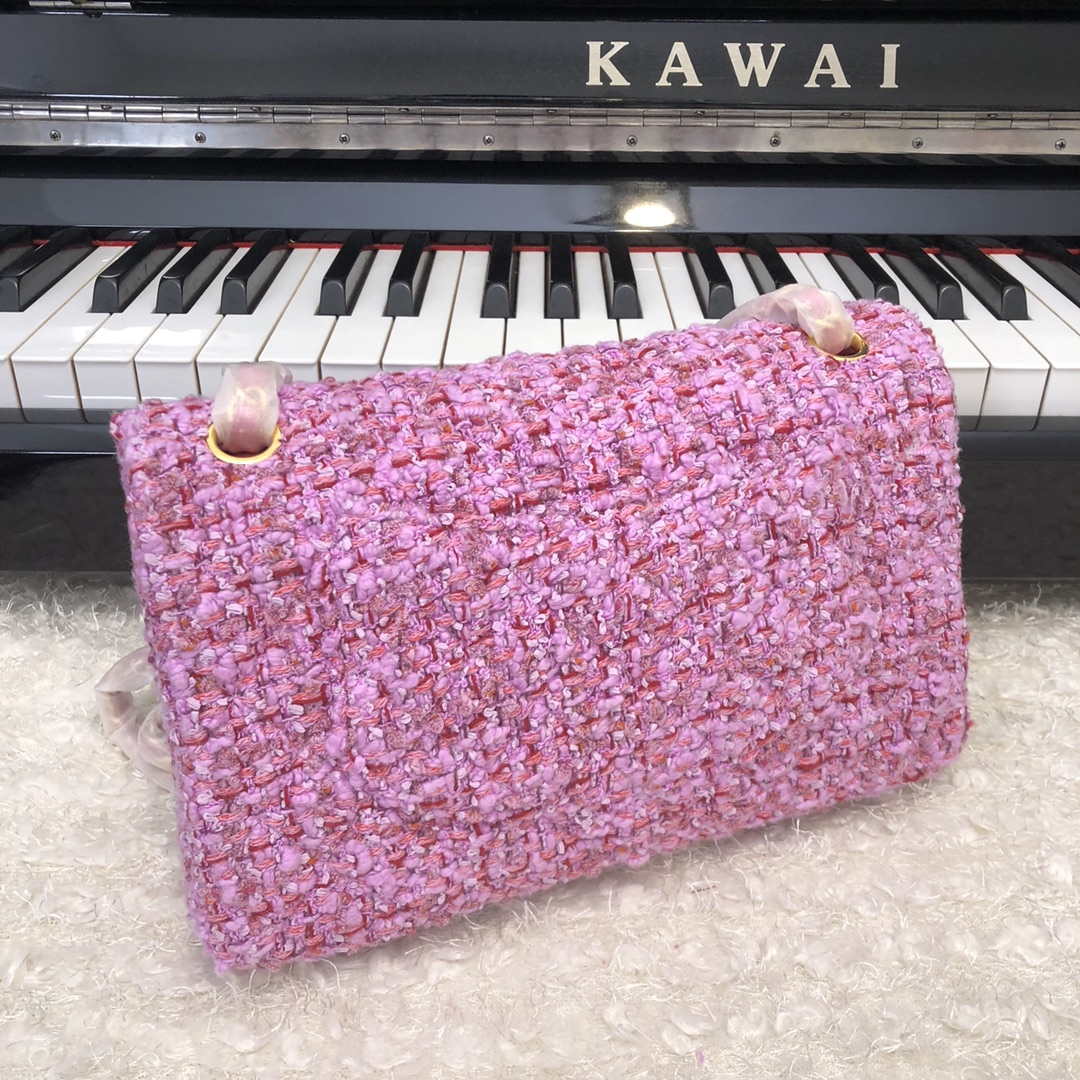 Chanel A01112 Flap Handbag Classic Bag Tweed Pink | chanel a01112 flap handbag classic bag tweed pink 003