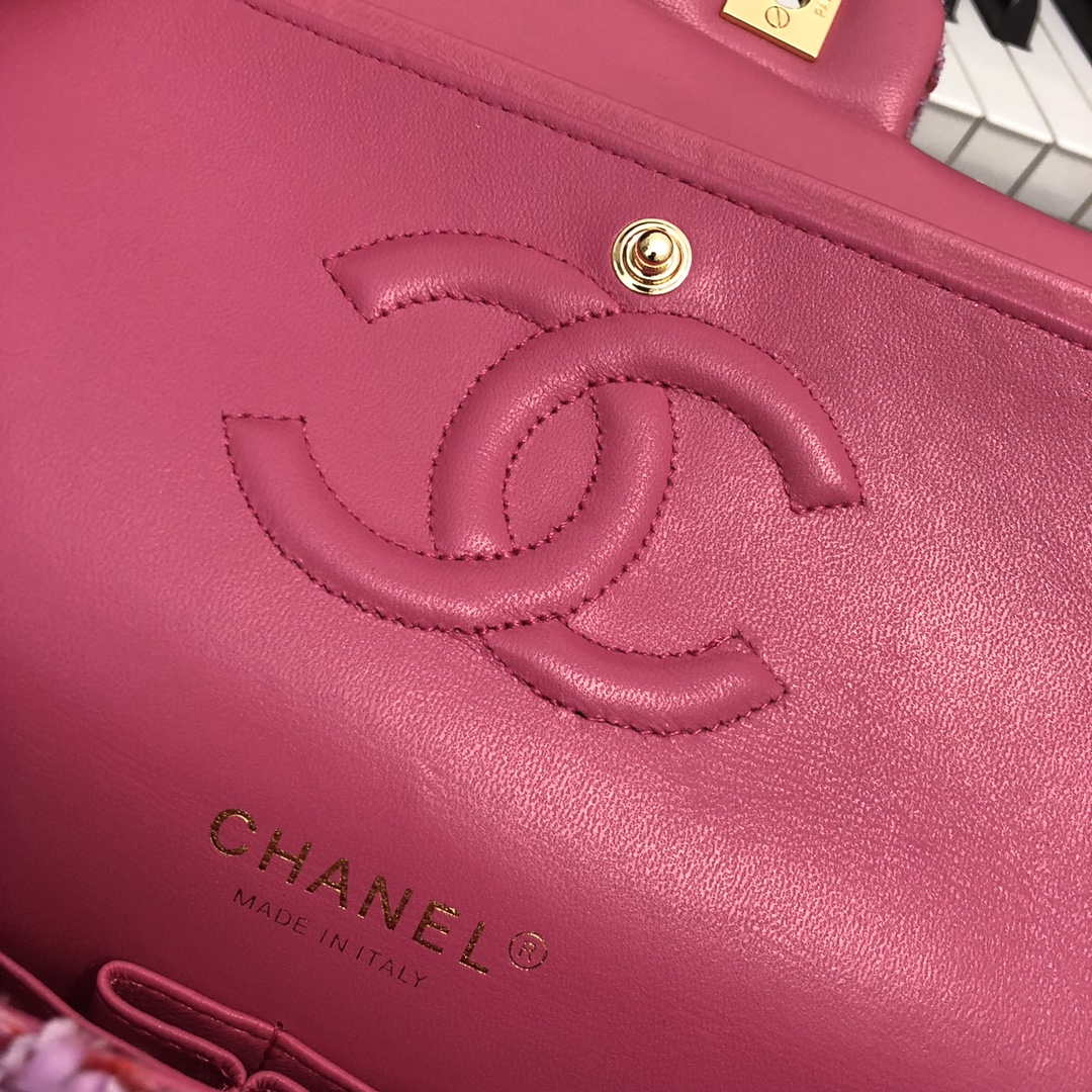 Chanel A01112 Flap Handbag Classic Bag Tweed Pink | chanel a01112 flap handbag classic bag tweed pink 007