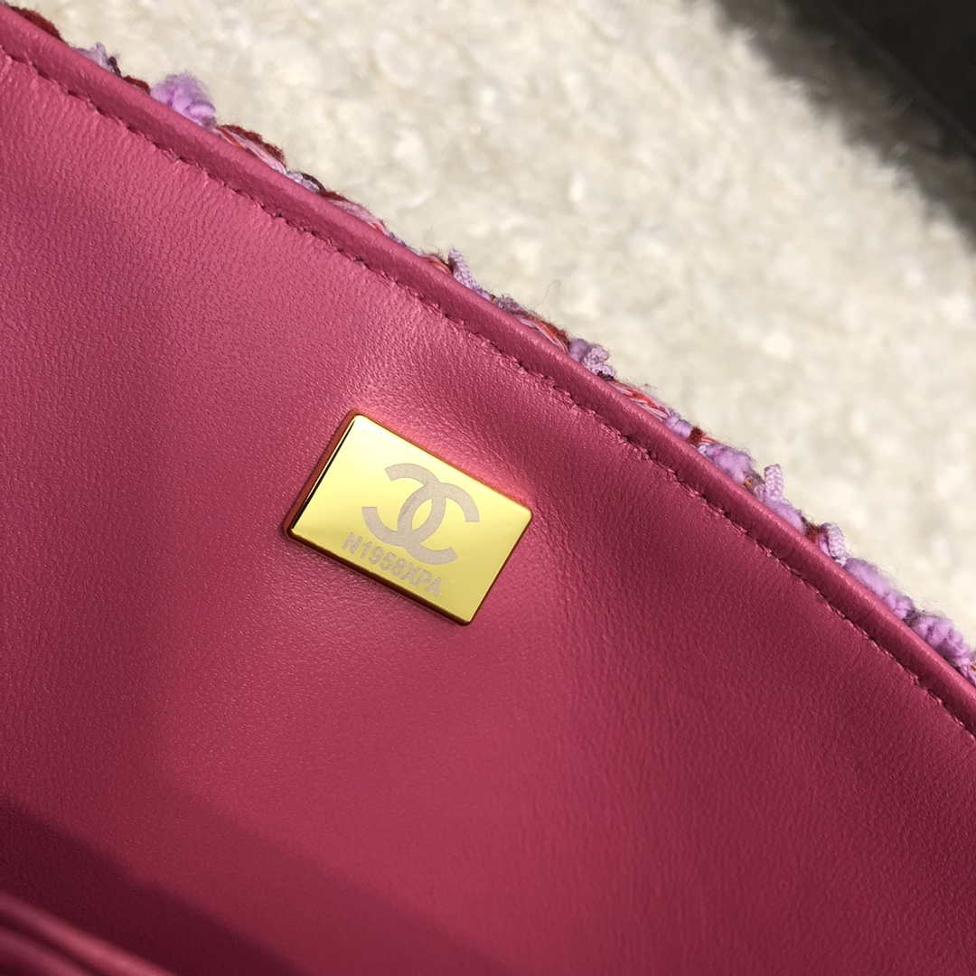 Chanel A01112 Flap Handbag Classic Bag Tweed Pink | chanel a01112 flap handbag classic bag tweed pink 008
