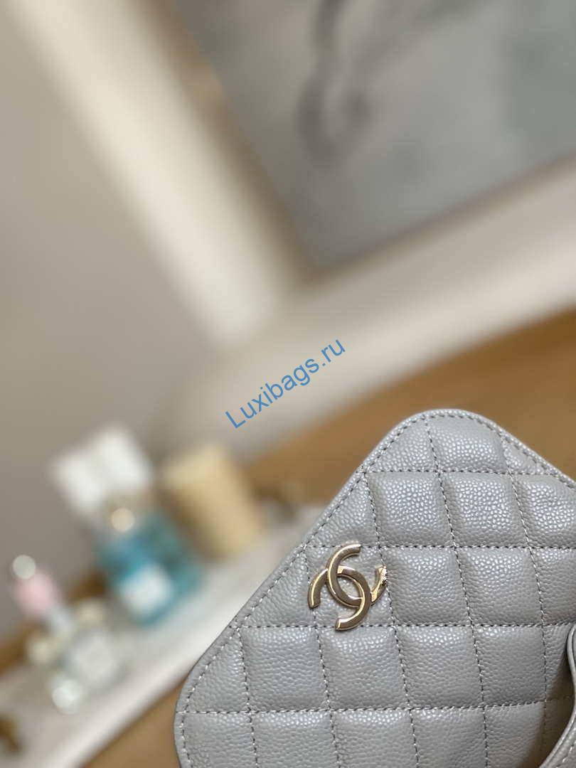 Chanel A81215 Mini messenger bag with Handle Gray | chanel a81215 mini messenger bag with handle gray 004