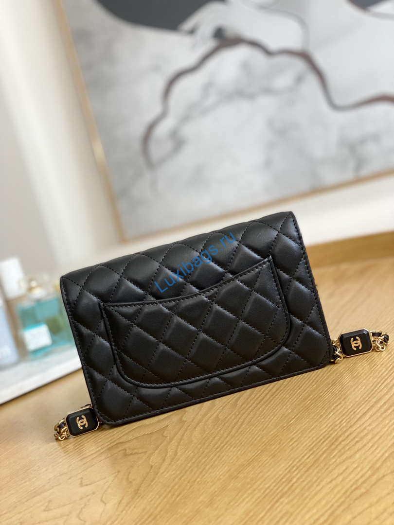 Chanel A81217 Flap Bag Lambskin Onyx Small Square Stewardess Bag Black | chanel a81217 flap bag lambskin onyx small square stewardess bag 002