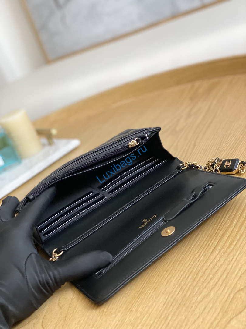 Chanel A81217 Flap Bag Lambskin Onyx Small Square Stewardess Bag Black | chanel a81217 flap bag lambskin onyx small square stewardess bag 008