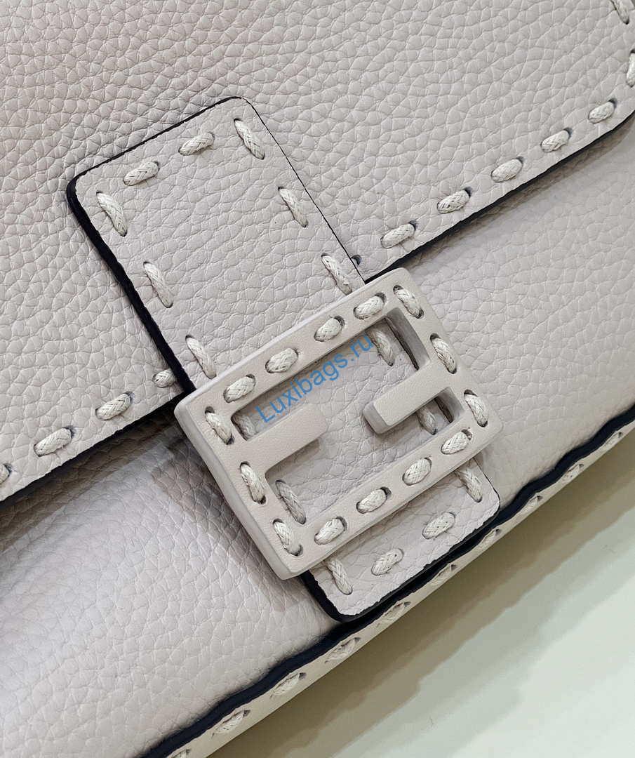 Fendi 8BR600 Baguette White full grain leather bag 8393 | fendi 8br600 baguette white full grain leather bag 005