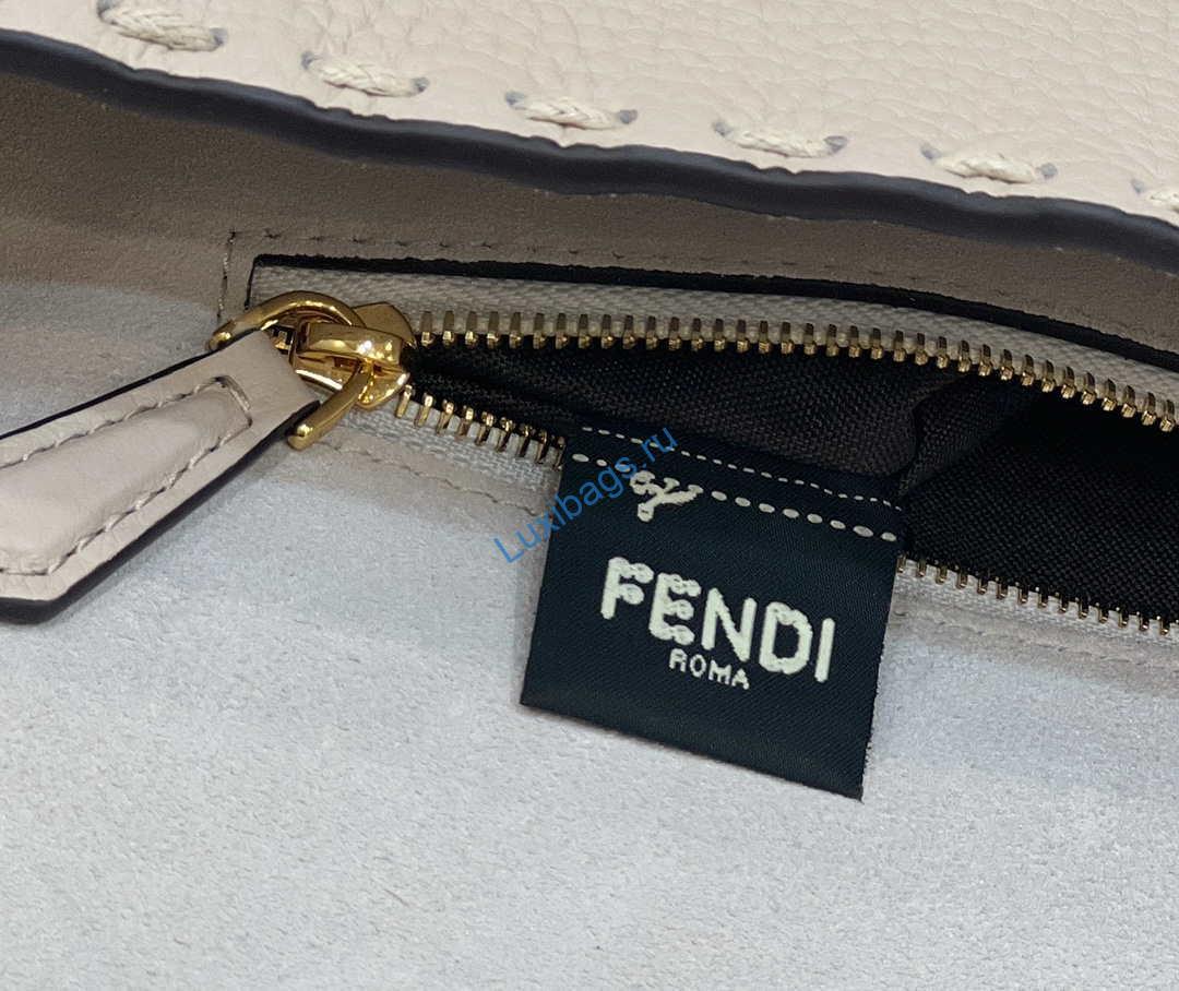 Fendi 8BR600 Baguette White full grain leather bag 8393 | fendi 8br600 baguette white full grain leather bag 008