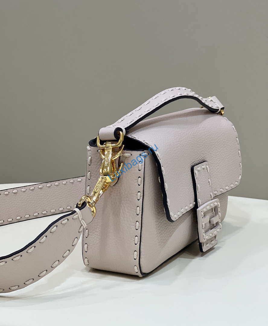 Fendi 8BR600 Baguette White full grain leather bag 8393 | fendi 8br600 baguette white full grain leather bag 009