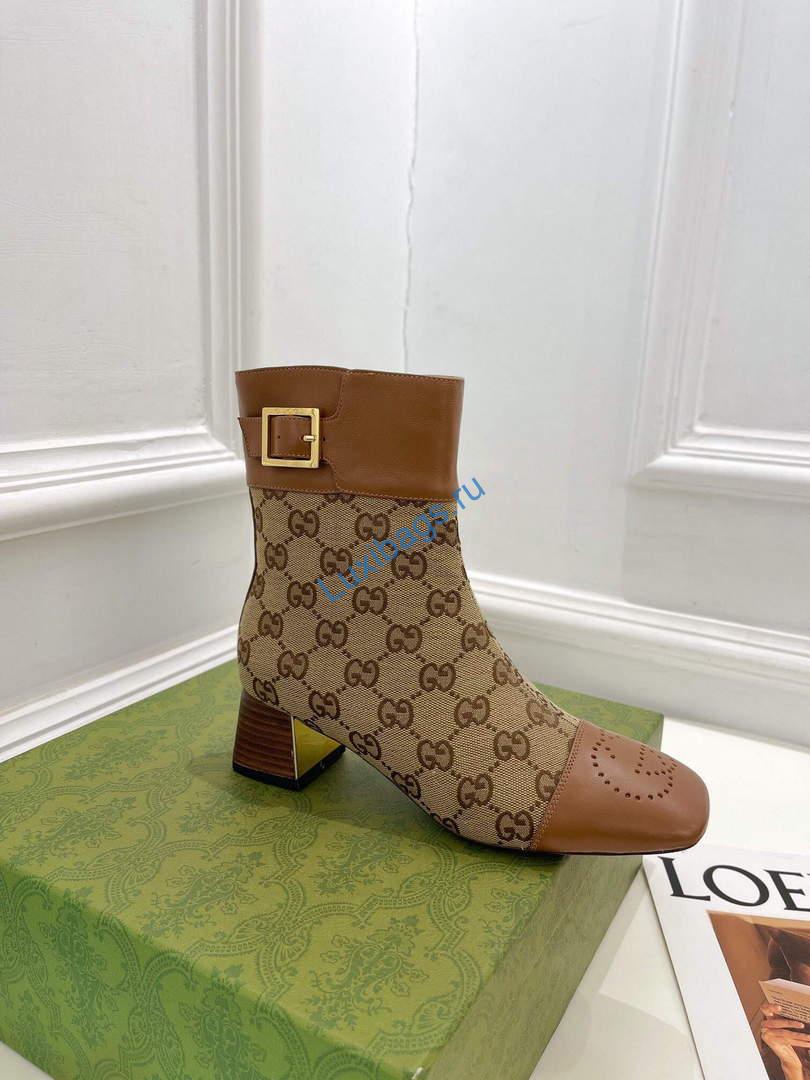 Gucci 700023 Women's GG Canvas Ankle Boot G60032 | gucci 700023 womens gg canvas ankle boot 005