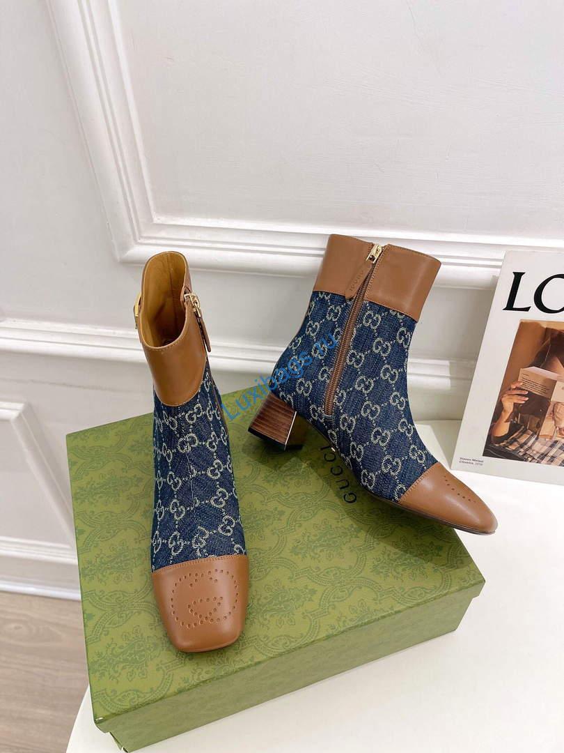 Gucci 700023 Women's GG Canvas Ankle Boot G60033 | gucci 700023 womens gg canvas ankle boot 012