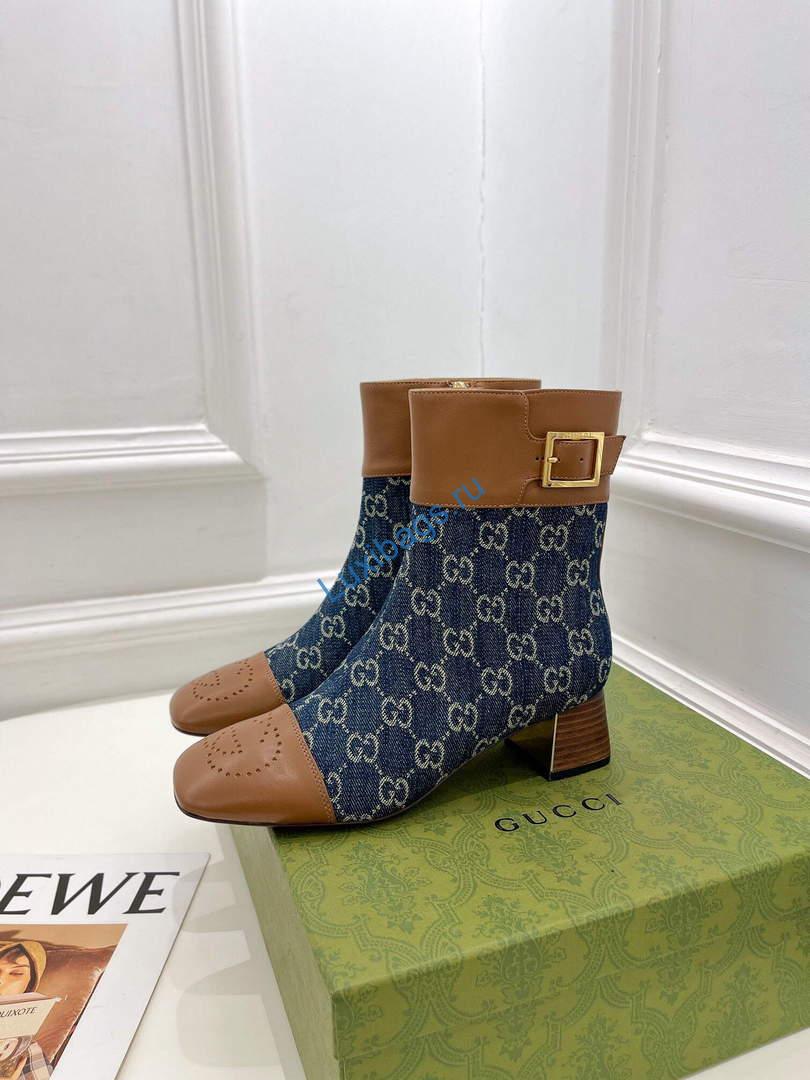 Gucci 700023 Women's GG Canvas Ankle Boot G60033 | gucci 700023 womens gg canvas ankle boot 013