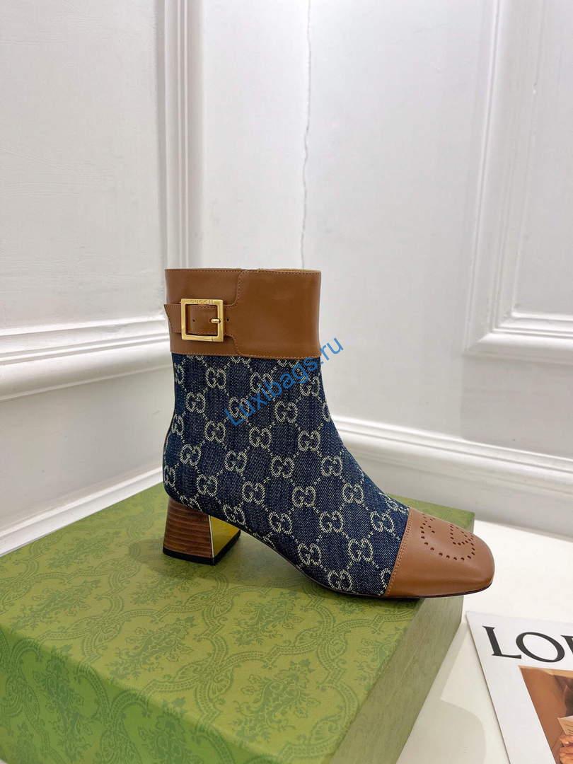 Gucci 700023 Women's GG Canvas Ankle Boot G60033 | gucci 700023 womens gg canvas ankle boot 014