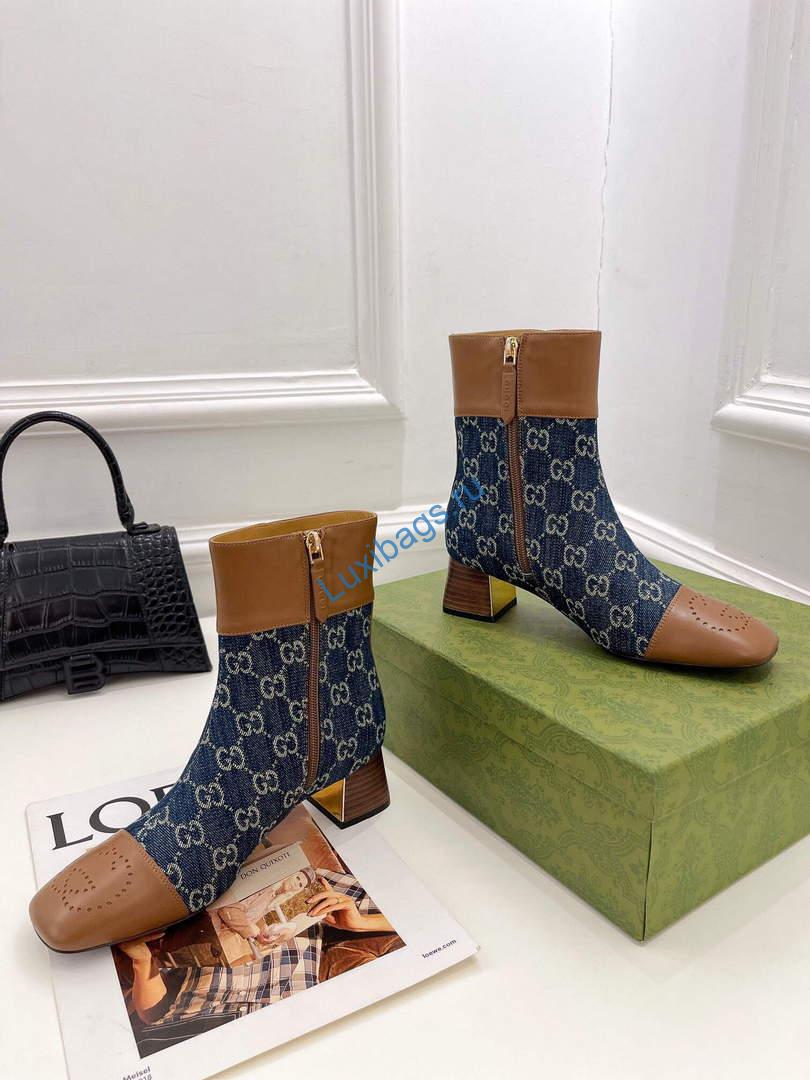 Gucci 700023 Women's GG Canvas Ankle Boot G60033 | gucci 700023 womens gg canvas ankle boot 016