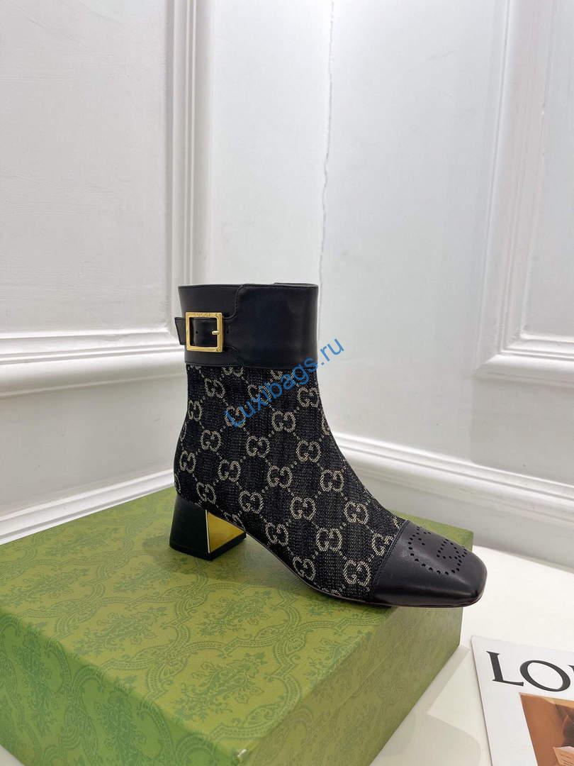 Gucci 700023 Women's GG Canvas Ankle Boot G60034 | gucci 700023 womens gg canvas ankle boot 021