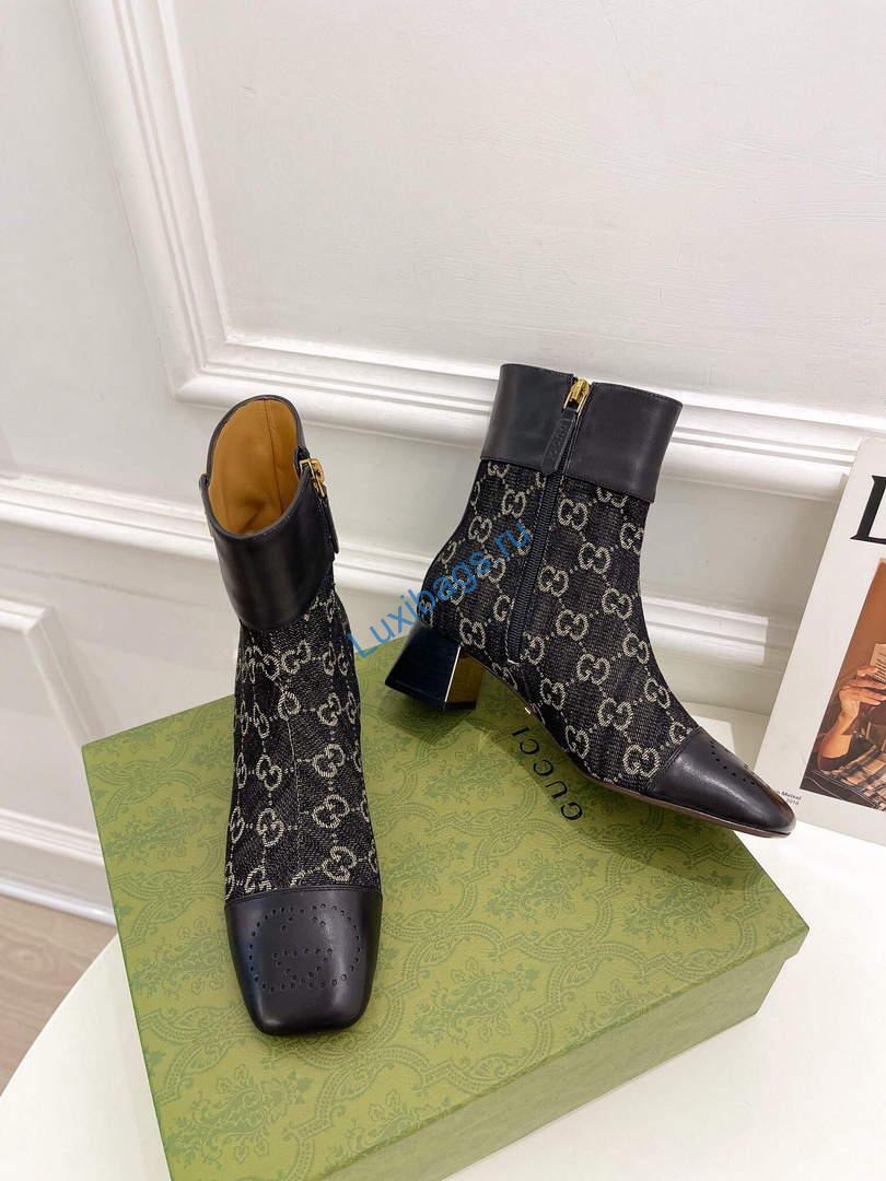 Gucci 700023 Women's GG Canvas Ankle Boot G60034 | gucci 700023 womens gg canvas ankle boot 022
