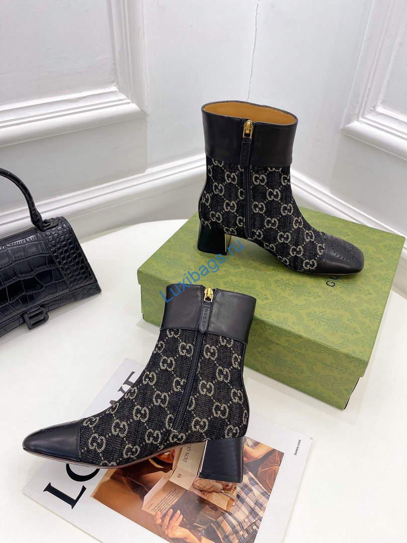 Gucci 700023 Women's GG Canvas Ankle Boot G60034 | gucci 700023 womens gg canvas ankle boot 025