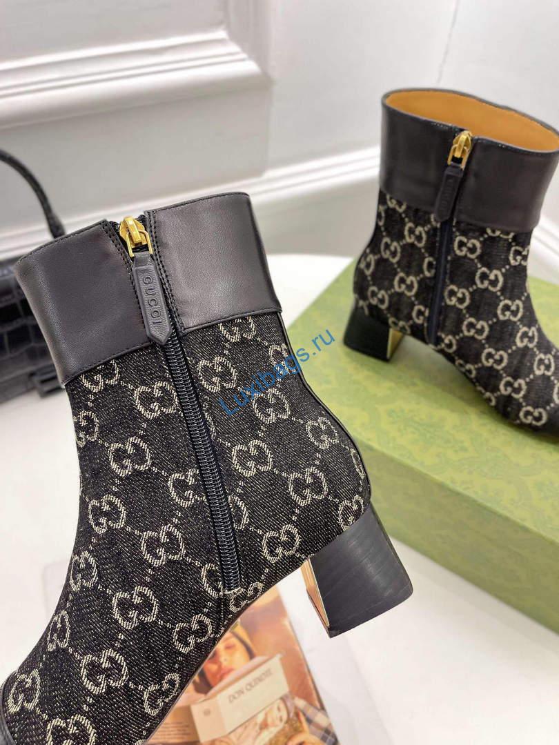Gucci 700023 Women's GG Canvas Ankle Boot G60034 | gucci 700023 womens gg canvas ankle boot 026