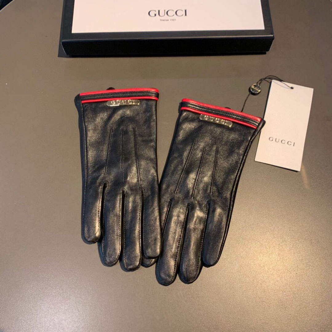 Gucci Women's Gloves GG Leather Gloves 477966 | gucci womens gloves gg marmont chevron leather gloves 006
