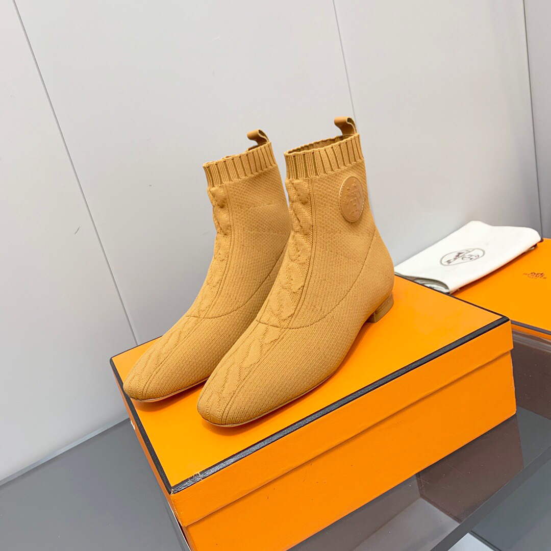 Hermes Shoes H212164Z Duo Ankle Boot Yellow | hermes shoes h212164z duo ankle boot marron glaise 003