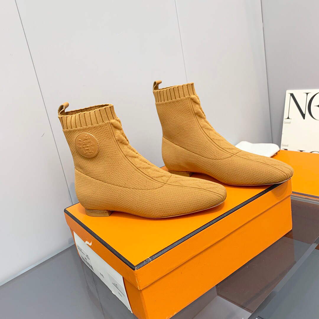 Hermes Shoes H212164Z Duo Ankle Boot Yellow | hermes shoes h212164z duo ankle boot marron glaise 004