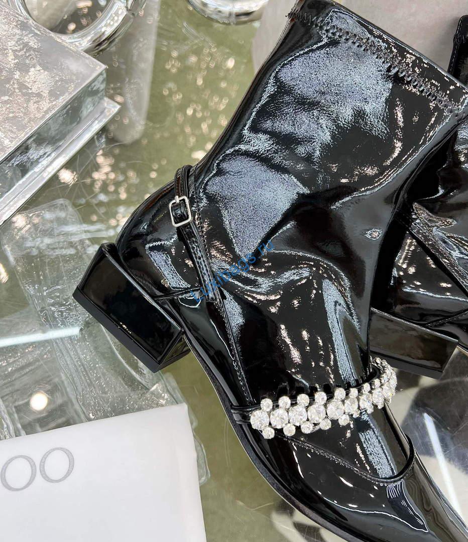 Jimmy Choo Women's Shoes Crystal-embellished Boot 10003 Black | jimmy choo womens shoes crystal embellished boot 008