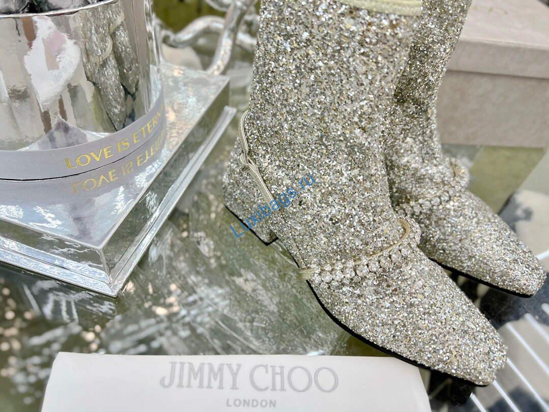 Jimmy Choo Women's Shoes Crystal-embellished Boot 10005 Silver | jimmy choo womens shoes crystal embellished boot 023