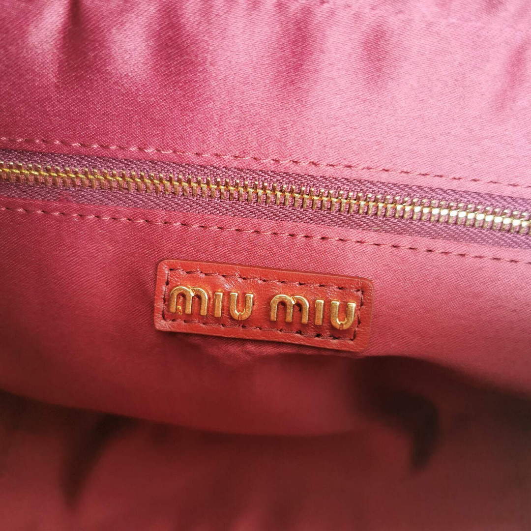 MiuMiu 5BB124 Matelassé Nappa Leather Top-handle Bag red | miumiu 5bb124 matelasse nappa leather top handle bag 050